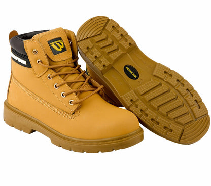 Mens Leather Ankle Safety Boots Lace Up Steel Toe Cap Work Boots Hiker Shoes