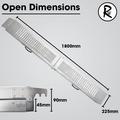 2X Foldable Loading Ramps 400KG 180Cm For Golf Buggy Lawnmower Quad Scooter