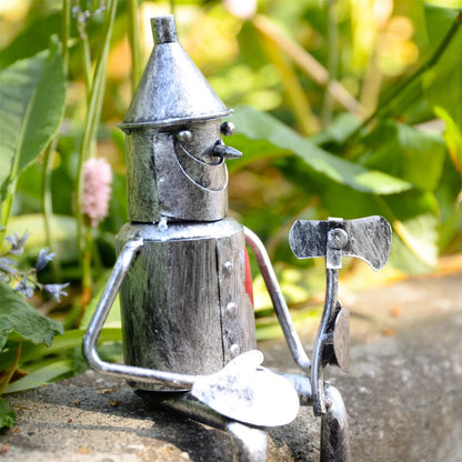 Mini Sitting Tin Man Garden Decor Ornament