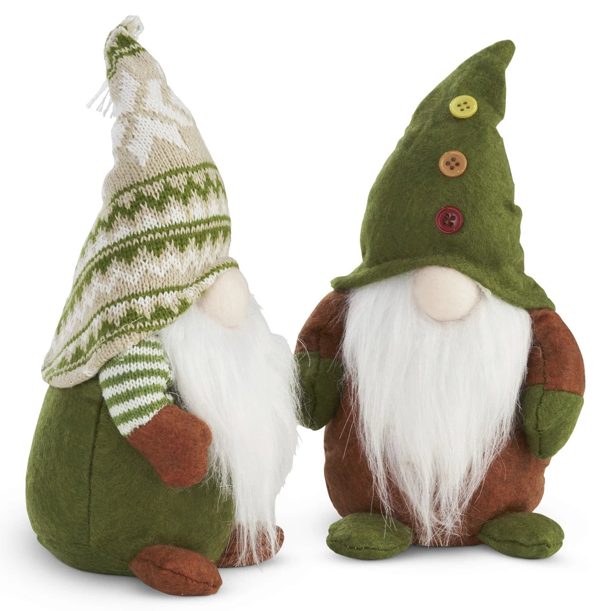 Set of 2 Christmas Gonks Fluffy Bearded Festive Gnome Xmas Decor for Table
