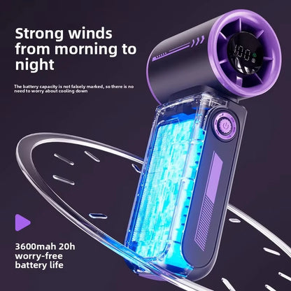 Turbo Fan Portable Cooling Handheld USB Rechargeable 3600 mAh Adjustable Airflow