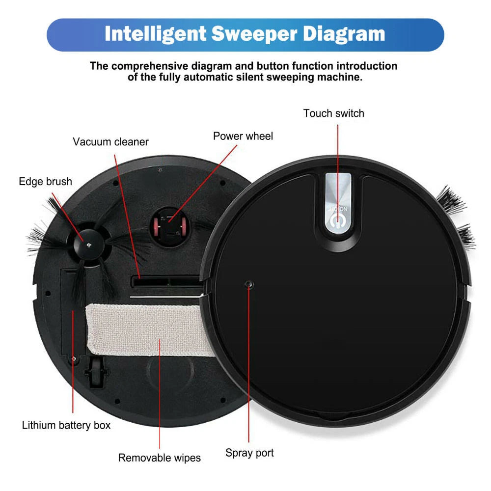 Smart Robot Vacuum Cleaner Automatic Sweeper Floor Carpet Clean Rechargeable UK