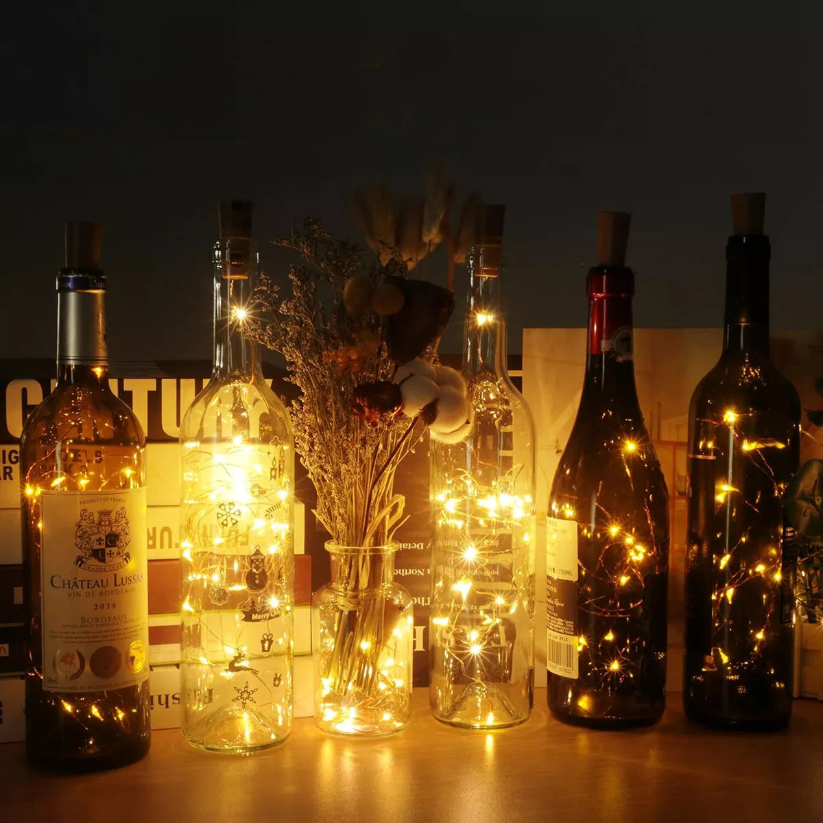 12 Pack Bottle Lights String Lights Wine Lights with Cork 2M 20 LEDs for Party