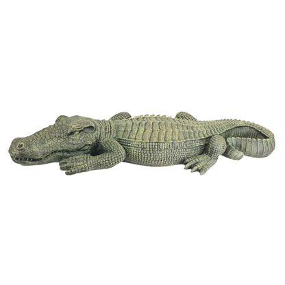 Swamp Beast Lawn Alligator Crocodile Garden Sculpture, 94 cm, Polyresin, Full Color, Beige