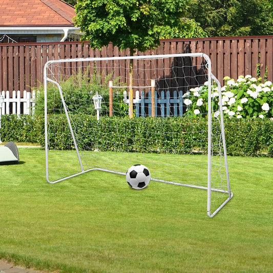 Single Football Goal Post Practice Soccer Training with Outdoo Net and Pegs 7FT x 5FT