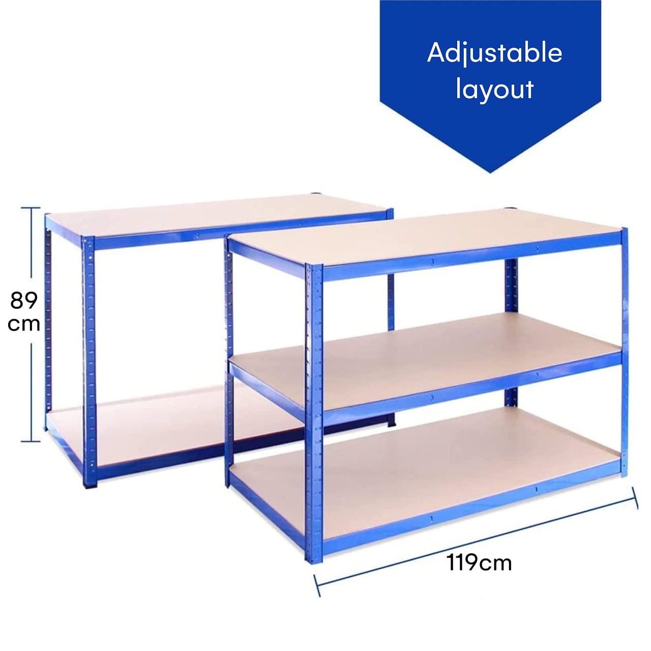 5 Tier Garage Shelving Unit 180x120x60cm 175kg Load Weight Per Tier