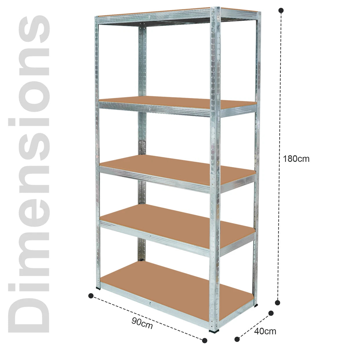 5 Tier Racking Shelf Heavy Duty 180x90x40cm Fast Shipping