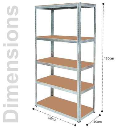 5 Tier Racking Shelf Heavy Duty 180x90x40cm Fast Shipping
