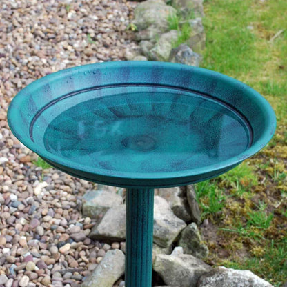 Outdoor Patio Garden Bird Bath Traditional Ornament Pedestal Birds Water Bowl