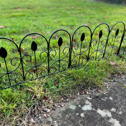 Set of 5 Leaf Design Garden Lawn Edging, Path & Border Fence Panels -45cm x 41cm