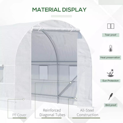 4 X 3 X 2 M Polytunnel Greenhouse Pollytunnel Tent Steel Frame Green