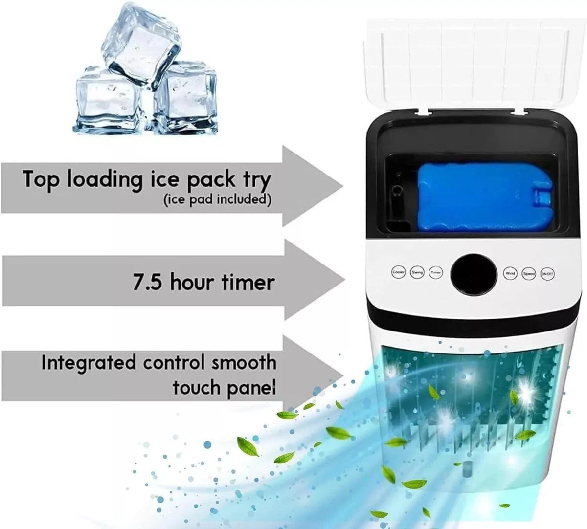 4L Portable Cooler Air Conditioning Unit Fan Evaporative Humidifier With Remote