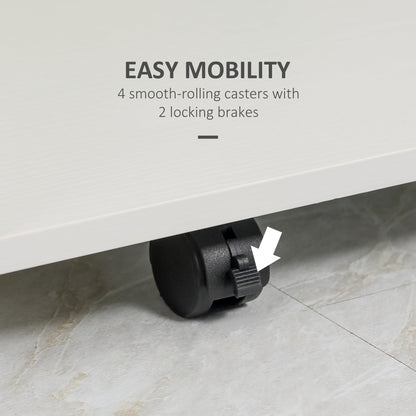 Computer Desk with Sliding Keyboard Tray, Mobile Home Office Desk