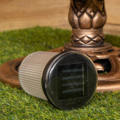 110cm Bronze Effect Resin Garden Bird Bath & Table with Solar Light