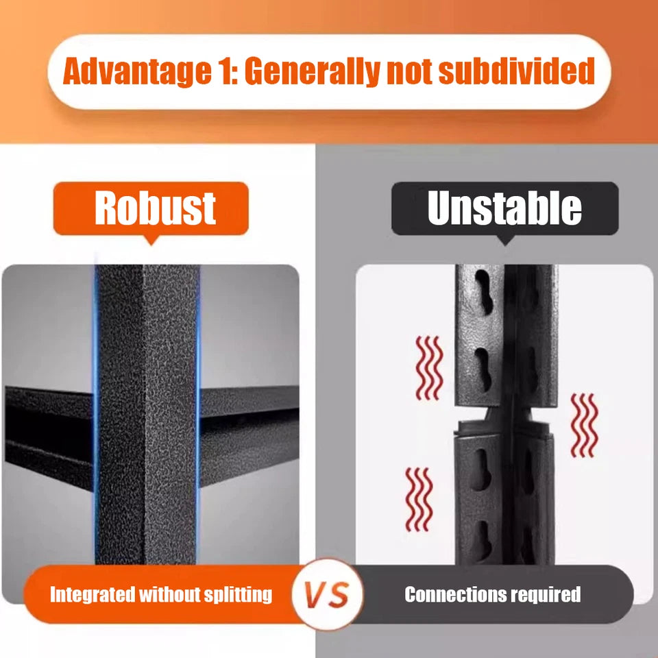 5 Tier Boltless Garage Storage Shelving Steel Racking 198x120x50cm UK