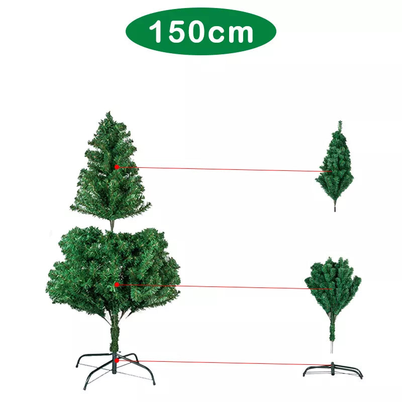 4/5/6/7ft Christmas Tree with LED Lights Bushy Tips Artificial Xmas Tree