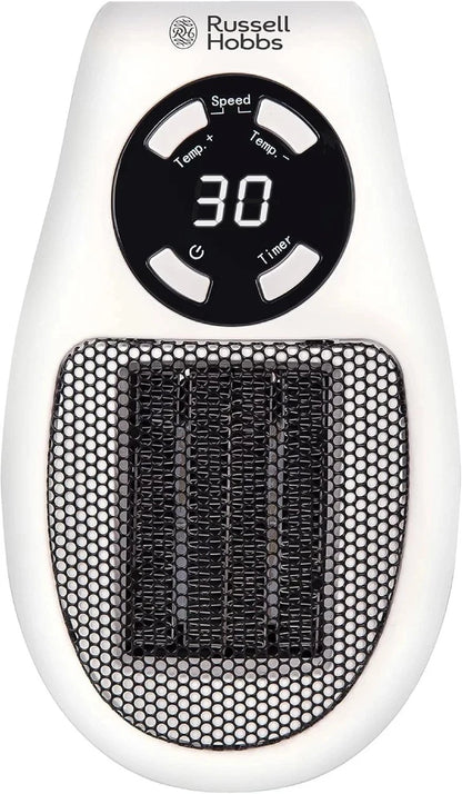 Electric Heater 500W Plug-In Wall Portable, 2 Fan Speeds