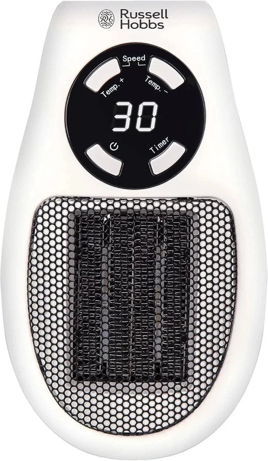 Electric Heater 500W Plug-In Wall Portable, 2 Fan Speeds