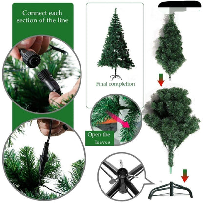 4/5/6ft Pre Lit Christmas Tree with LED Lights Bushy Tips Artificial Xmas Tree