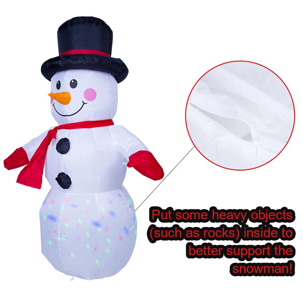 4FT Christmas Inflatable Snowman w/ LED Light Xmas Air Blown Outdoor Yard Decor