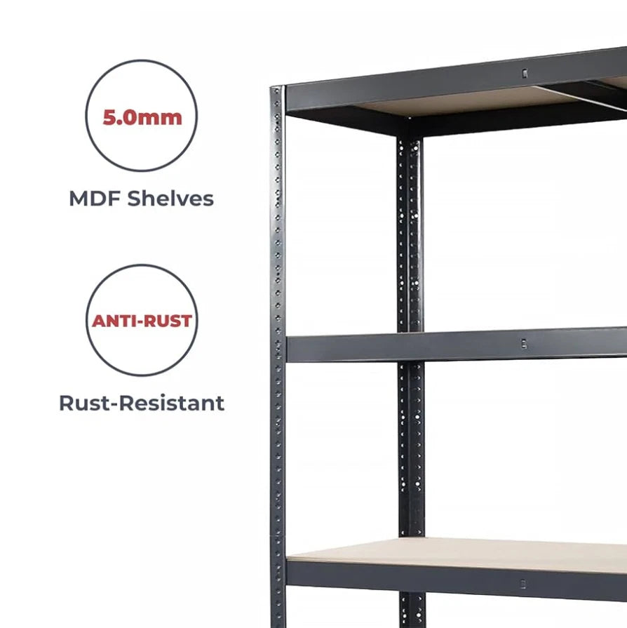 180x120x40cm Garage Shelving Units Single Bay 5 Tier Shelf Unit