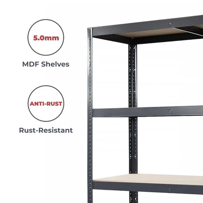 180x120x40cm Garage Shelving Units Single Bay 5 Tier Shelf Unit