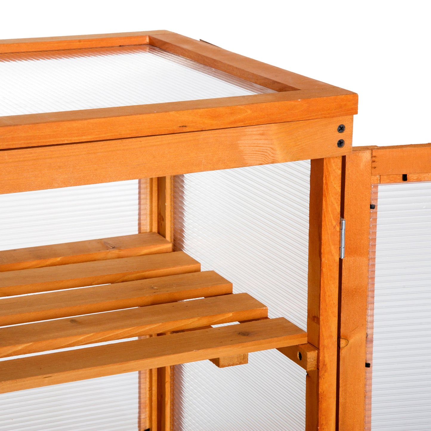 3 Tier Wooden Greenhouse Cold Frame Garden Flower Planting Box Growhouse