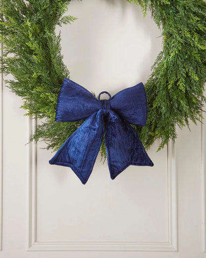 30cm Navy Velvet Christmas Bow – XMAX decoration