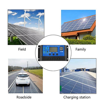 Portable 20W Solar Panel Kit 12V Battery Charger USB Car Van Caravan Boat Trickle