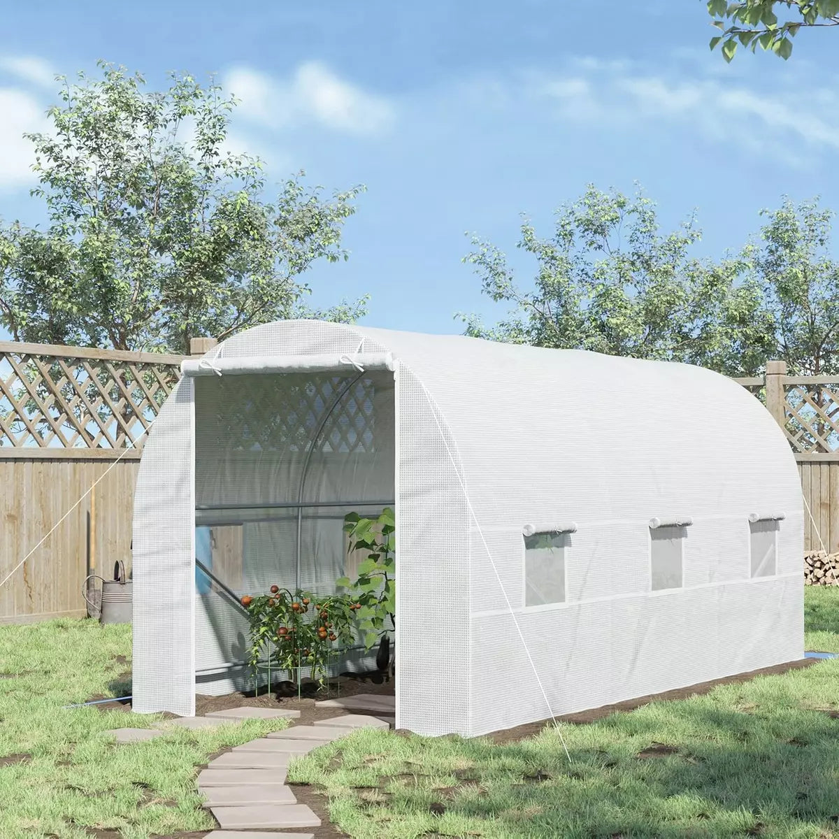 4 X 3 X 2 M Polytunnel Greenhouse Pollytunnel Tent Steel Frame Green