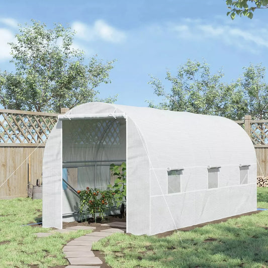 4 X 3 X 2 M Polytunnel Greenhouse Pollytunnel Tent Steel Frame Green
