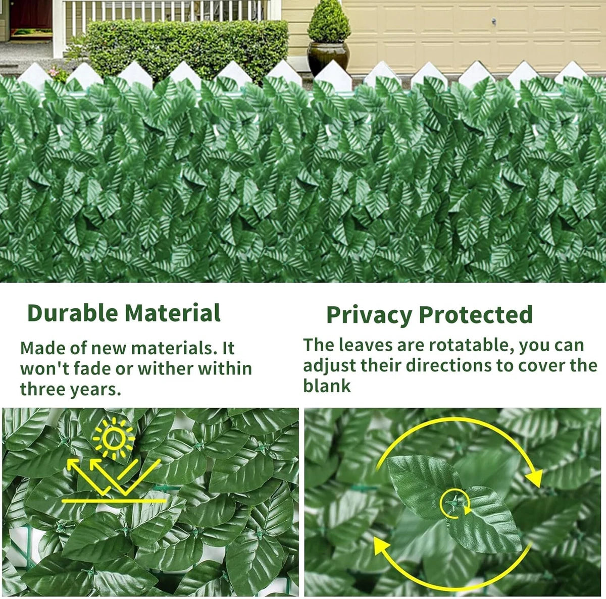 2x3m Artificial Hedge Fake Ivy Leaf Garden Fence Privacy Screening Roll Wall Panel