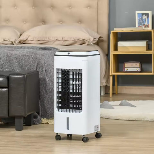 3-in-1 Portable Air Cooler with 4L Water Tank 7.5H Timer, Remote White