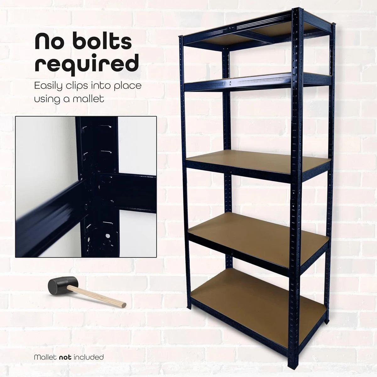 Garage Shelving Unit 5 Tier Storage Shelves Free Standing Boltless Rack For Home
