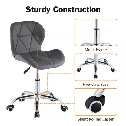 Computer Desk Office Chair Chrome Legs Lift Swivel Adjustable Height