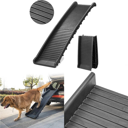 Dog Boot Ramp Travel Folding Dog Transport Lightweight Car Ramp Bi-Fold 156x40cm
