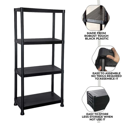 3/4/5 Tier Plastic Shelving Home Storage Unit Shelves Racking Garage Organiser