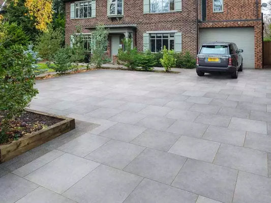 10 Flags Concrete Flags / Slabs Grey (council) 2x2ft (600x600mm)