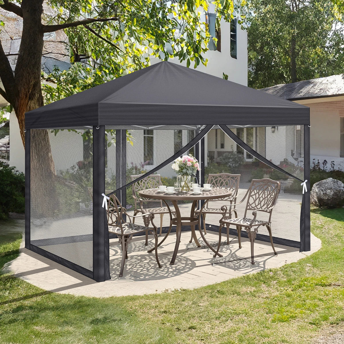 3 x 3m Gazebo Canopy Pop Up Tent Outdoor Garden Party Wedding Shade w/ Netting