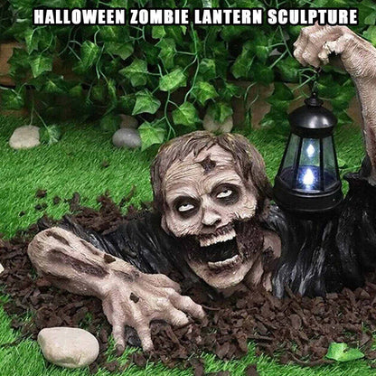 LED Lantern Garden Statue Decoration Halloween Zombie Tomb Climbing Sculpture
