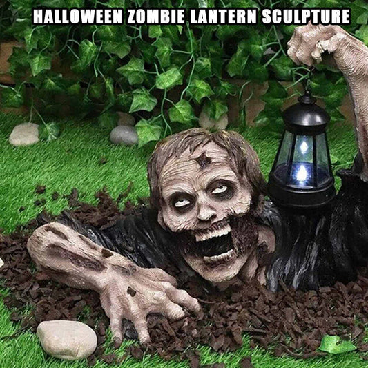LED Lantern Garden Statue Decoration Halloween Zombie Tomb Climbing Sculpture