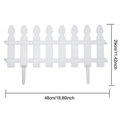 12 WHITE PLASTIC PICKET FENCING WOODEN EFFECT LAWN BORDER EDGE GARDEN EDGING