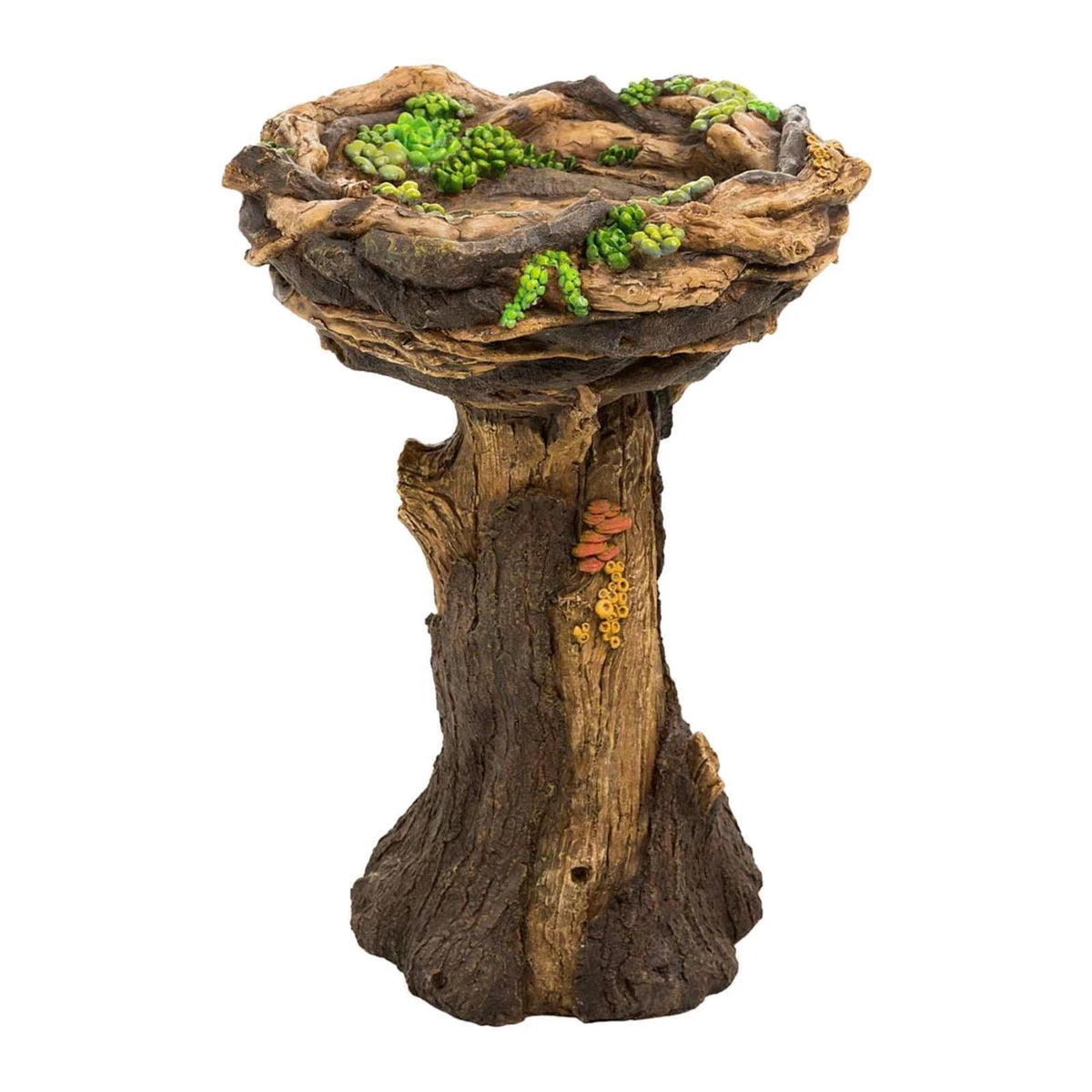 Tree Stump Bird Bath Bathing Bowl Decor Statue for Garden Outdoor Birdbath