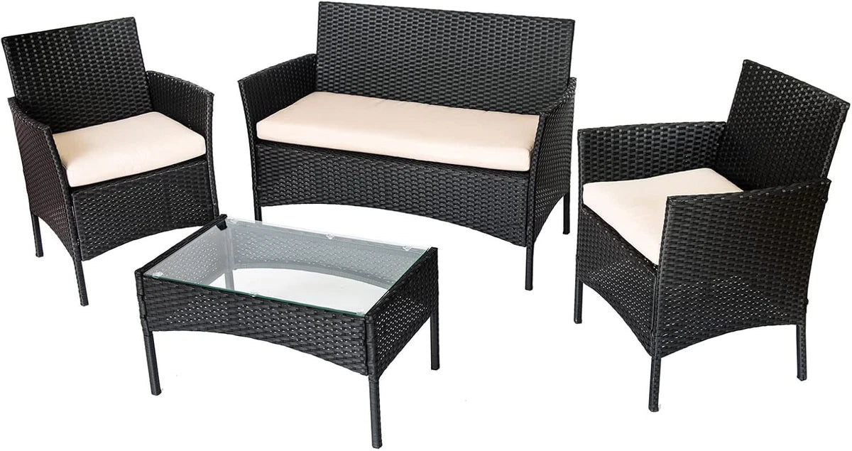 4pcs Rattan Outdoor Garden Furniture Sofa Set