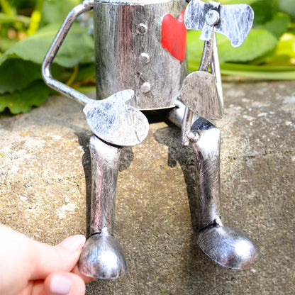 Mini Sitting Tin Man Garden Decor Ornament