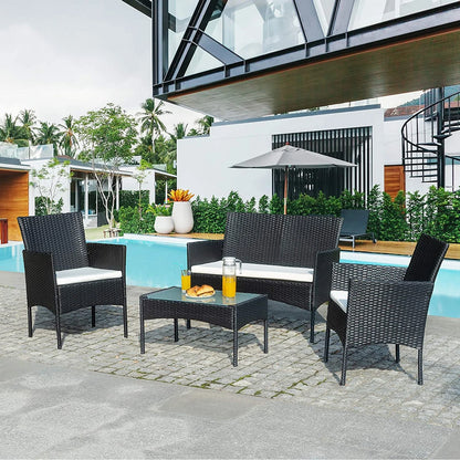 4pcs Rattan Outdoor Garden Furniture Sofa Set