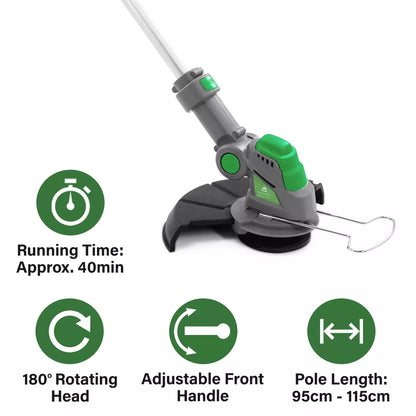 Grass Strimmer Cordless 18V Electric Lawn Edger Trimmer with Battery and Charger