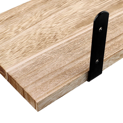 5 Piece Carbonized Natural Wood Shelves Floating Shelves Wall Mounted Storage Wooden Display Shelf