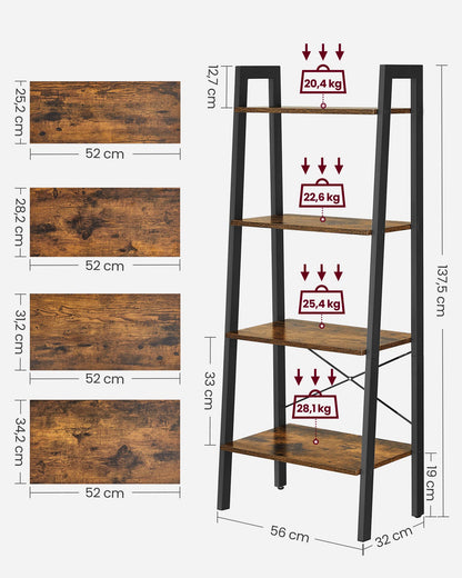 Ladder Shelf Bookcase Tier Display Storage Shelving Unit Stand Wall Rack