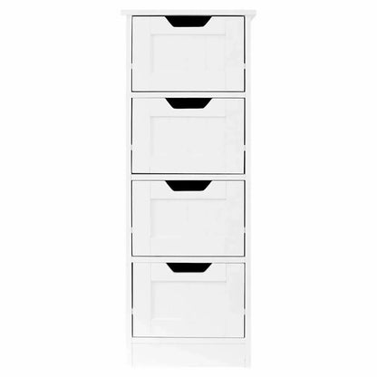 Bathroom Wood Cabinet Storage 4 Drawers Free Standing Cupboard Unit